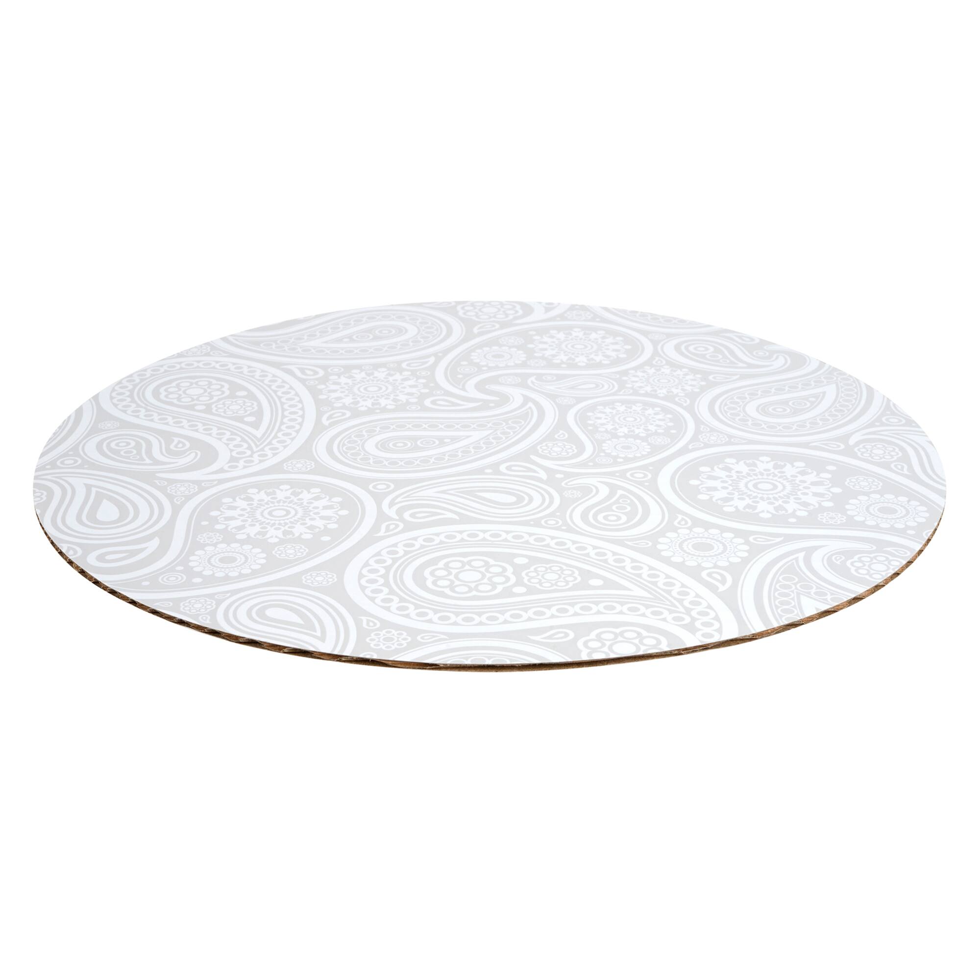 12 Packs: 3 ct. (36 total) 10" Silver Paisley Cake Boards by Makery®